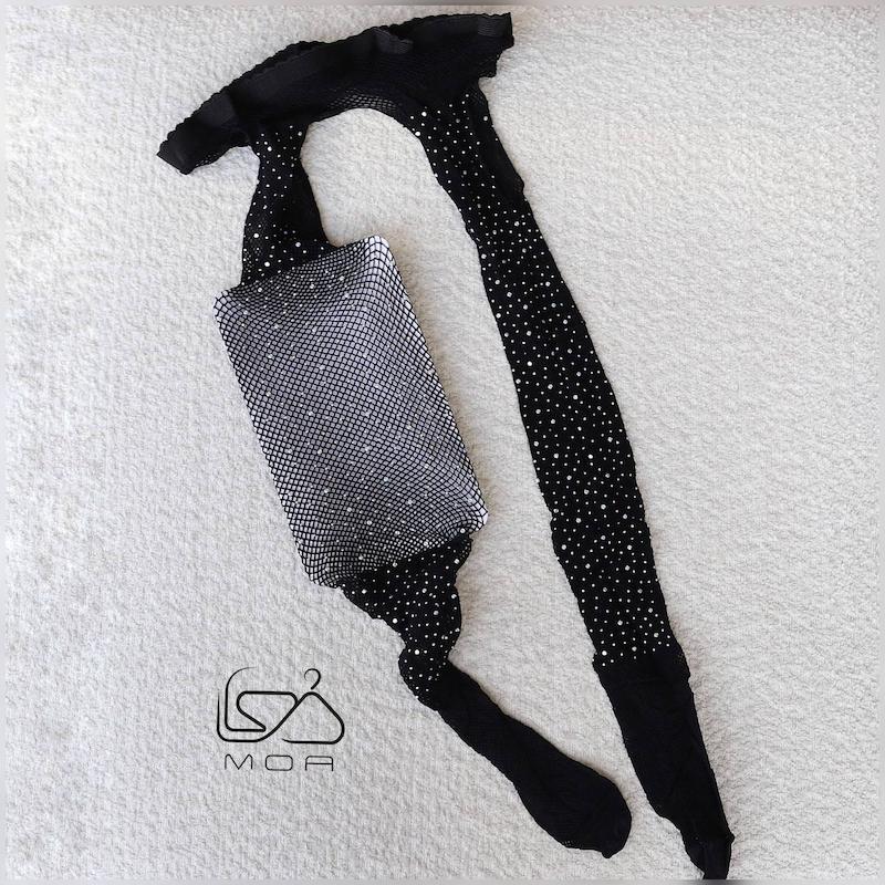 جوراب شلواری زنبوری نگین دار 