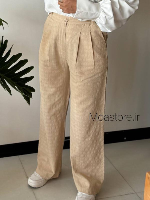 شلوار کتان جاکارد