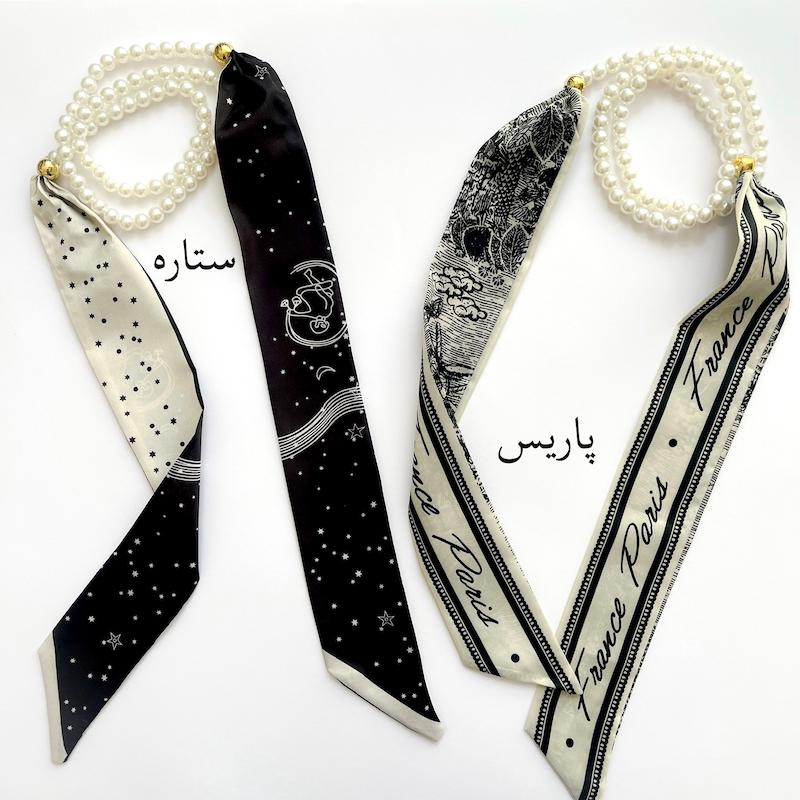 هد مو و دستمال گردن باندانا مرواريدي