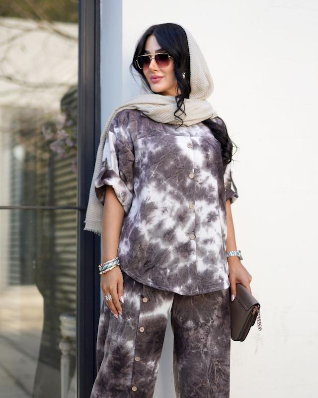 شومیز و شلوار لینن آبرنگی