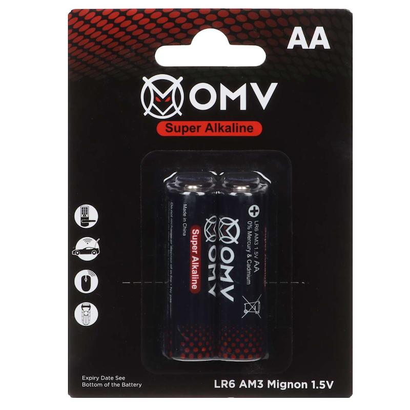 باتری قلمی OMV-AA مدل Super Alkaline LR6 - بسته 2 عددی