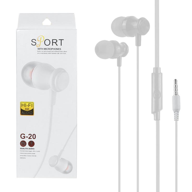 هندزفری با سیم Sport مدل G-20 - سفید - DST