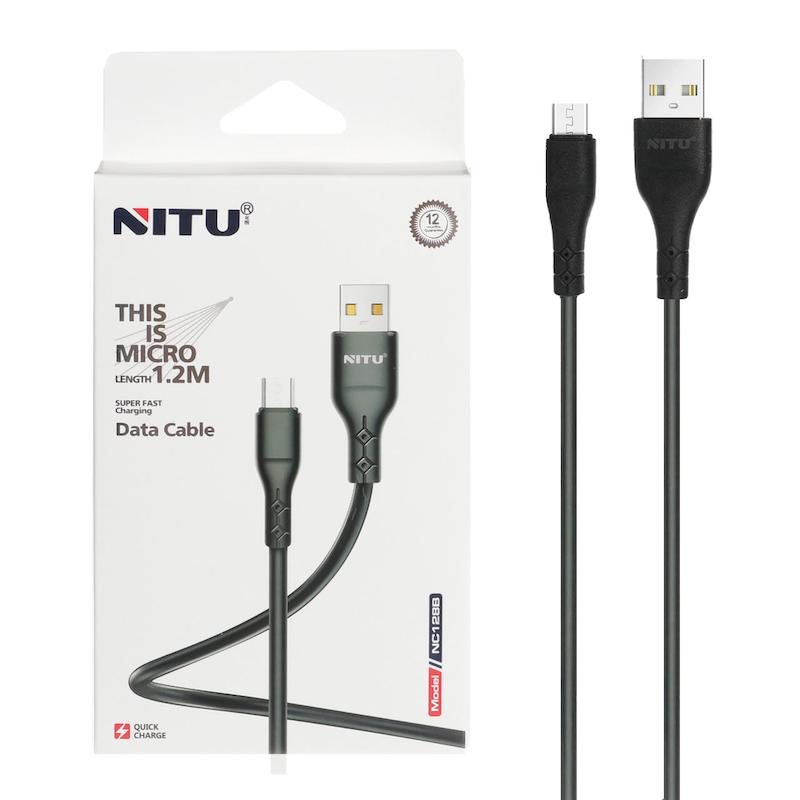 کابل شارژ فست 1.2 متری اندروید NITU مدل NC128B - مشکی