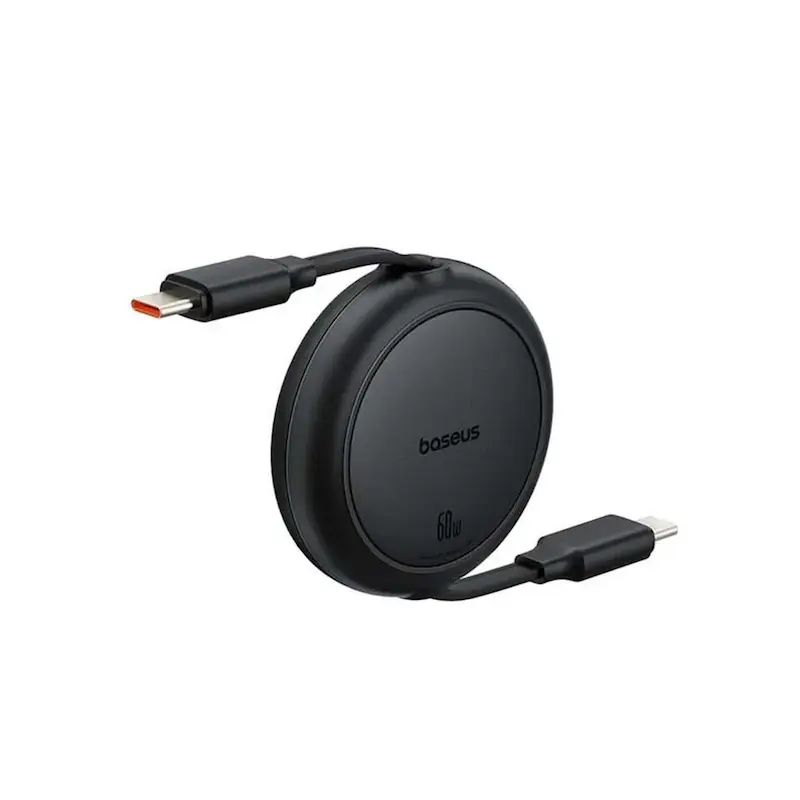 کابل شارژ جمع شونده Type-C به Type-C باسئوس مدل Baseus Free2Pull Mini Charging Cable توان 60 وات طول 1 متر با گارانتی 24 ماهه شرکتی
