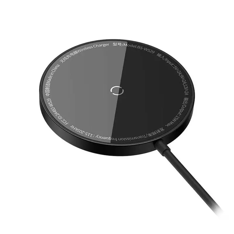 شارژر بی سیم 15 وات باسئوس مدل Baseus Simple Mini3 Magnetic Wireless Charger CCJJ040001 با گارانتی 24 ماهه شرکتی