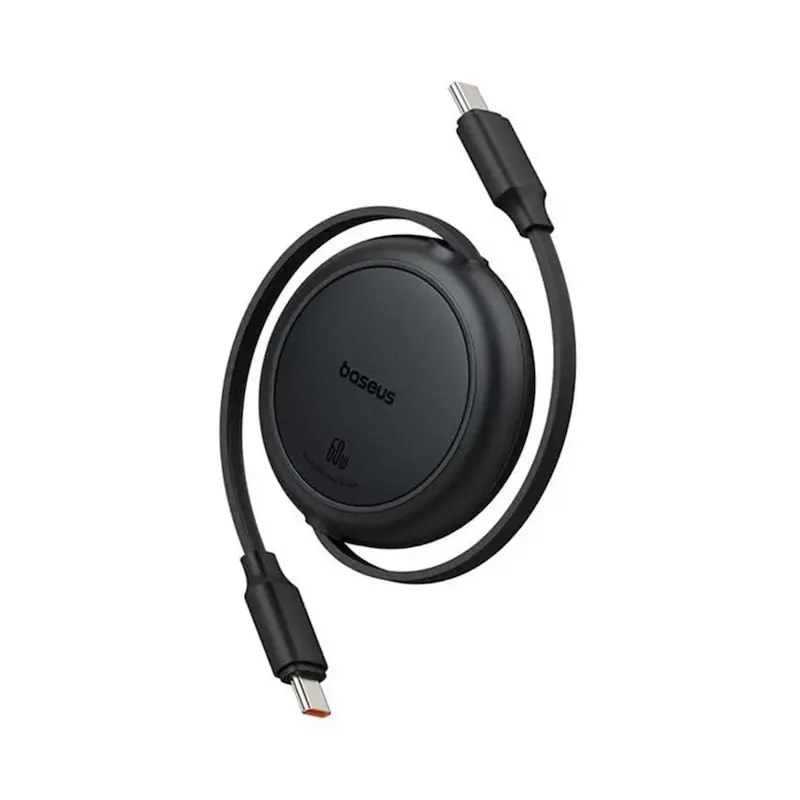 کابل شارژ جمع شونده Type-C به Type-C باسئوس مدل Baseus Free2Pull Mini Charging Cable توان 60 وات طول 1 متر با گارانتی 24 ماهه شرکتی