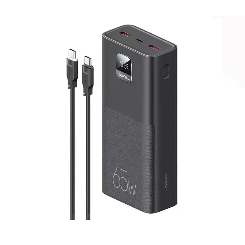پاوربانک 30000 میلی آمپر یوسمز 65 وات مدل Usams CD185 ATXLOGTC01 دارای کابل USB-C به USB-C با گارانتی 12 ماهه شرکتی