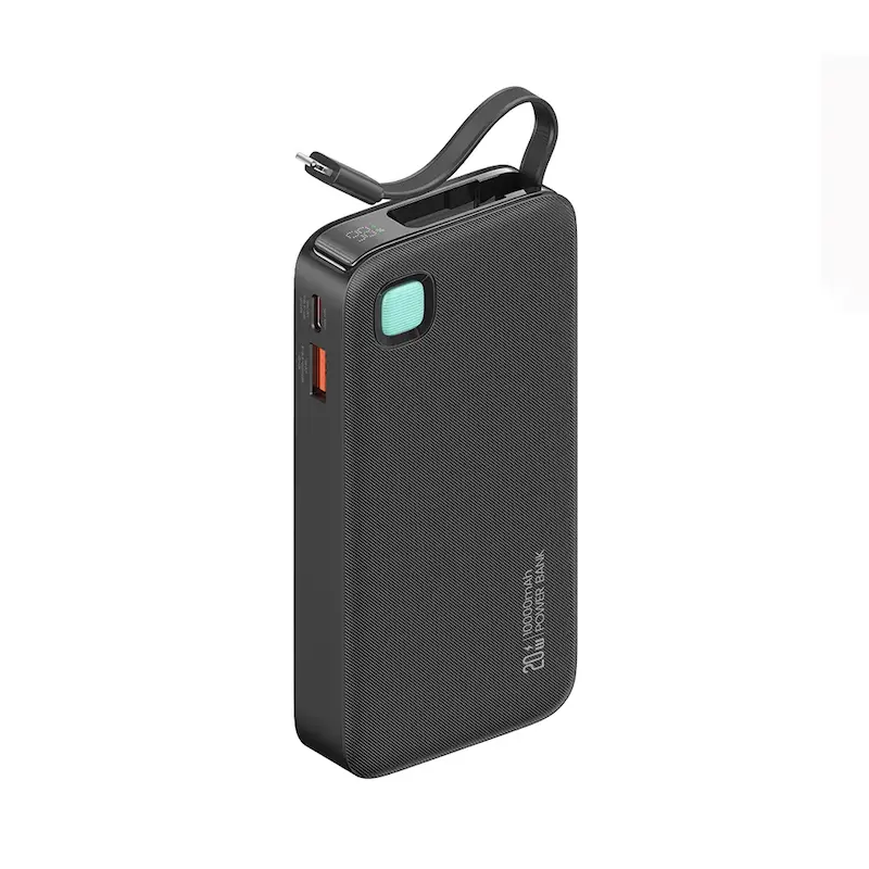 پاوربانک 10000 میلی آمپر یوسمز 20 وات مدل USAMS XY Series CD224 دارای کابل USB-C جمع شونده با گارانتی 12 ماهه شرکتی