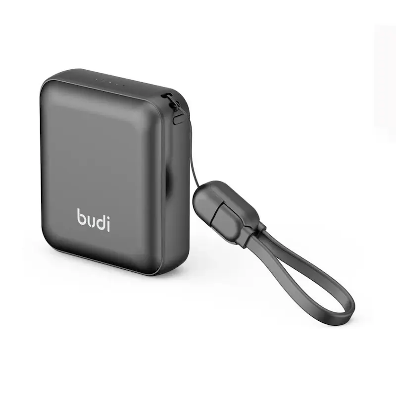 پاوربانک 10000 میلی آمپر بودی توان 22.5 وات بودی مدل Budi PB092B با 3 پورت خروجی و کابل USB-C با گارانتی ۱۸ ماهه شرکتی (۶ ماه تعویض)