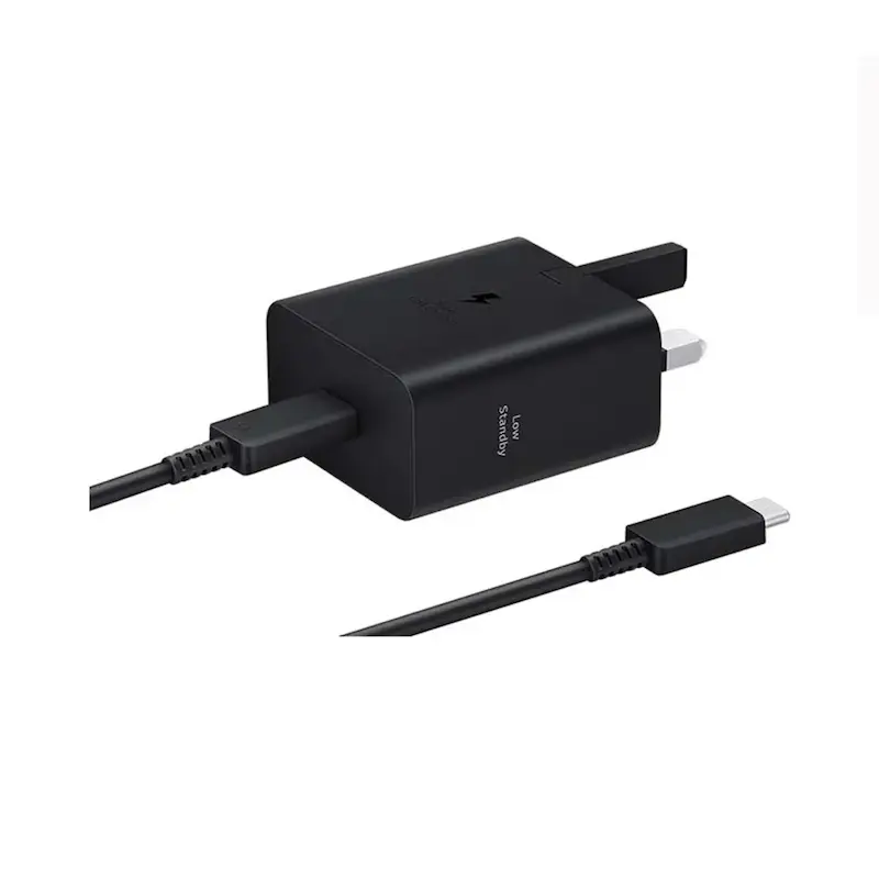 شارژر دیواری 45 وات اوریجینال سامسونگ مدل Samsung EP-T4511 دو پین به همراه کابل Type-C به Type-C طول 1.8 متر با گارانتی 18 ماهه شرکتی