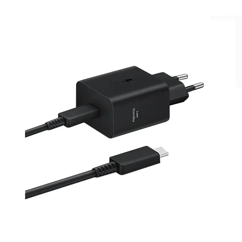 شارژر دیواری 45 وات سامسونگ مدل Samsung 2 Pin EP-T4511 دو پین به همراه کابل 1.8 متری Type-C به Type-C (های کپی) با گارانتی 18 ماهه شرکتی