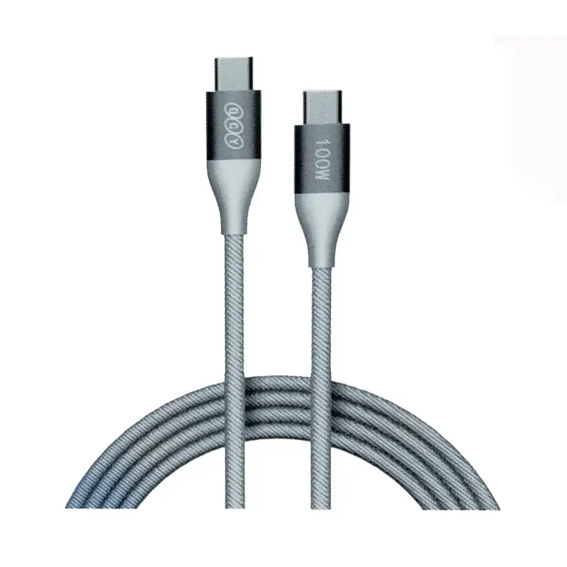 کابل شارژ کنفی USB-C به USB-C کیو سی وای مدل QCY DC22 توان 100 وات طول 1.2 متر با گارانتی 18 ماهه شرکتی
