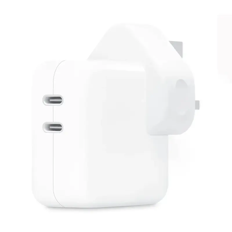 شارژر دیواری 35 وات اپل سه پین مدل Apple A2676 با دو خروجی USB-C با گارانتی 18 ماهه شرکتی