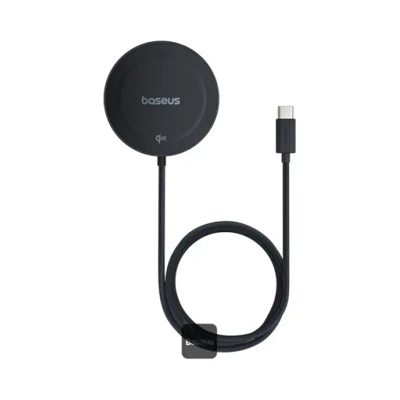 شارژر بی سیم 15 وات و استند باسئوس مدل Baseus Simple Mini 4 Magnetic Wireless Charging Stand Qi2 به همراه کابل USB-C با گارانتی 24 ماهه شرکتی