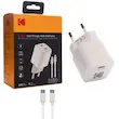 شارژر دیواری کداک 33 وات مدل Kodak WCWCS-7005 به همراه کابل USB-C به USB-C با گارانتی 12 ماهه شرکتی