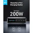 هاب شارژ ۶ پورت انکر 200 وات Anker Prime Charger GaN Charging Station A2683 با گارانتی 18 ماهه شرکتی