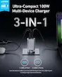 شارژر دیواری 100 وات انکر مدل Anker A2688 با یک خروجی USB و دو خروجی USB-C با گارانتی 18 ماهه شرکتی