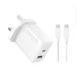 شارژر دیواری 20 وات انکر مدل Anker B2348 با یک خروجی USB و یک خروجی USB-C به همراه کابل USB-C به USB-C با گارانتی 18 ماهه شرکتی