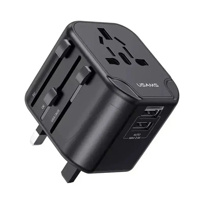 شارژر دیواری 12 وات یوسمز مدل Usams US-CC173 با دو خروجی USB با گارانتی 18 ماهه شرکتی