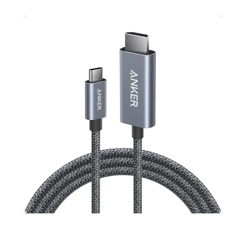 کابل تبدیل کنفی USB-C به HDMI انکر مدل Anker A87E0 4K طول 1.8 متر با گارانتی 18 ماهه شرکتی
