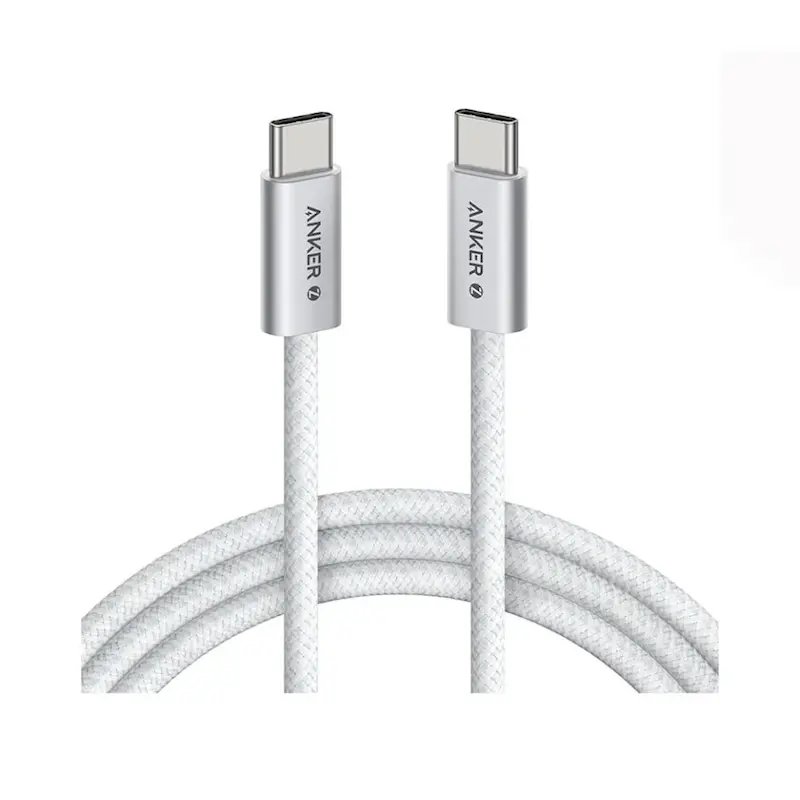 کابل شارژ کنفی USB-C به USB-C انکر مدل Anker Zolo Cable Fast Charging A8060 توان 240 وات طول 1 متر با گارانتی 18 ماهه شرکتی