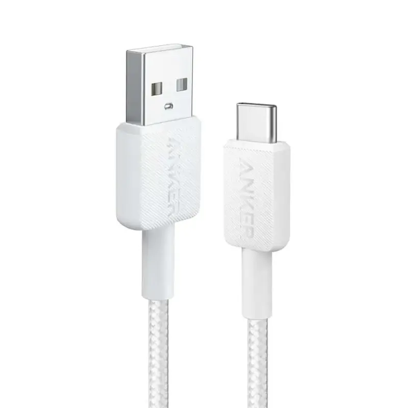 کابل شارژ کنفی USB به USB-C انکر مدل Anker 322 A81H6 طول 1.8 متر با گارانتی 18 ماهه شرکتی