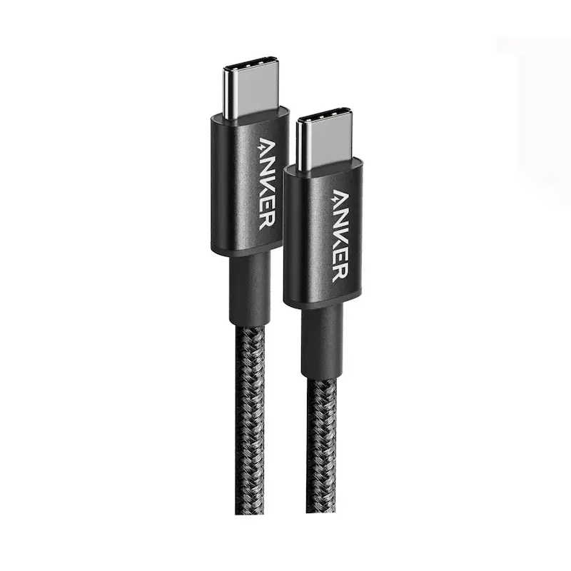 کابل شارژ کنفی USB-C به USB-C انکر مدل Anker A8753 توان 60 وات طول 1.8 متر با گارانتی 18 ماهه شرکتی