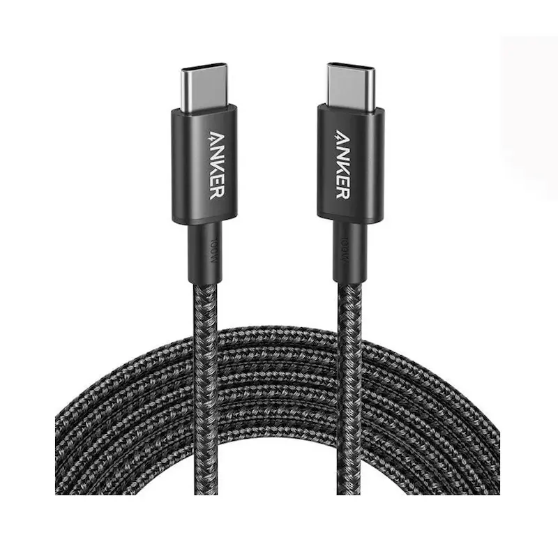 کابل شارژ کنفی USB-C به USB-C انکر مدل Anker 333 A8756 طول 1 متر با گارانتی 18 ماهه شرکتی