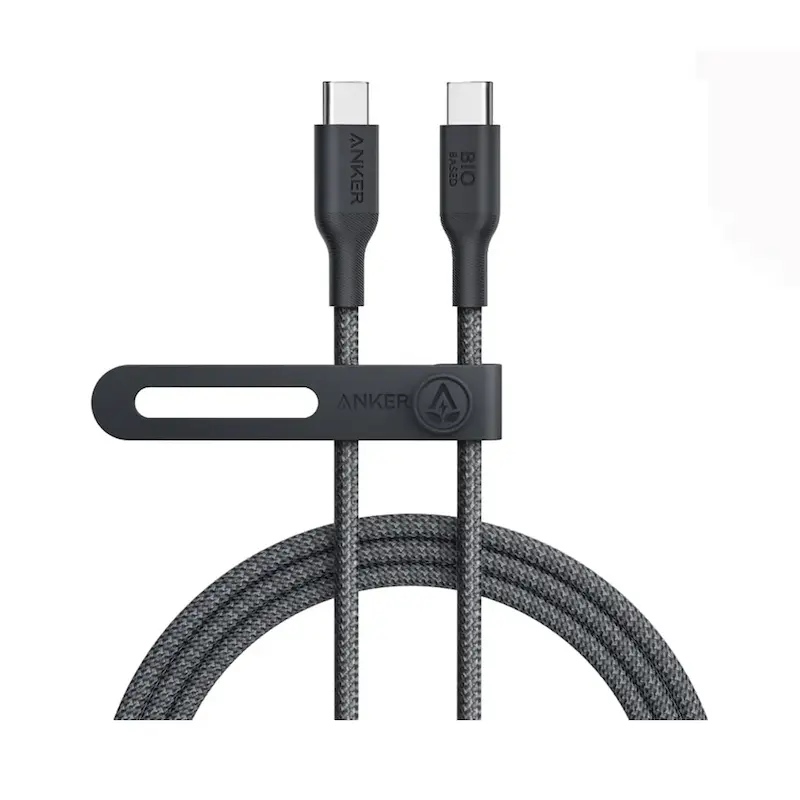 کابل شارژ کنفی USB-C به USB-C انکر مدل Anker A80F6 طول 1.8 متر با گارانتی 12 ماهه شرکتی