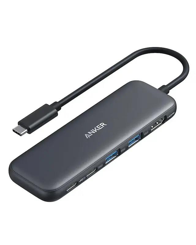هاب ۵ پورت USB-C انکر مدل ANKER A8355 322 با گارانتی ۱۸ ماهه شرکتی