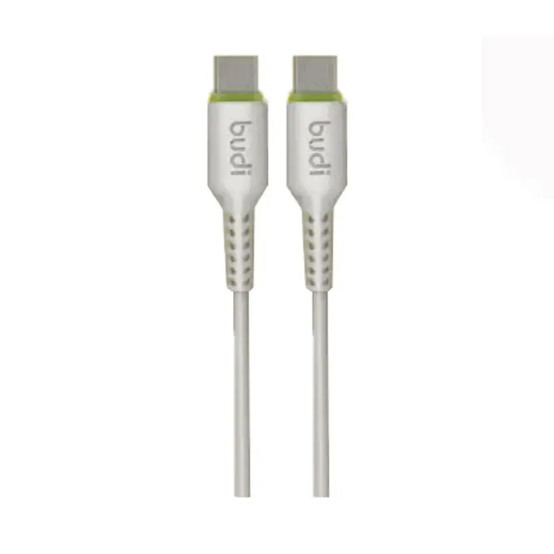 کابل فست شارژ USB-C به USB-C بودی مدل Budi DC158TT10 توان 65 وات طول 1 متر با گارانتی ۱۸ ماهه شرکتی (۶ ماه تعویض)