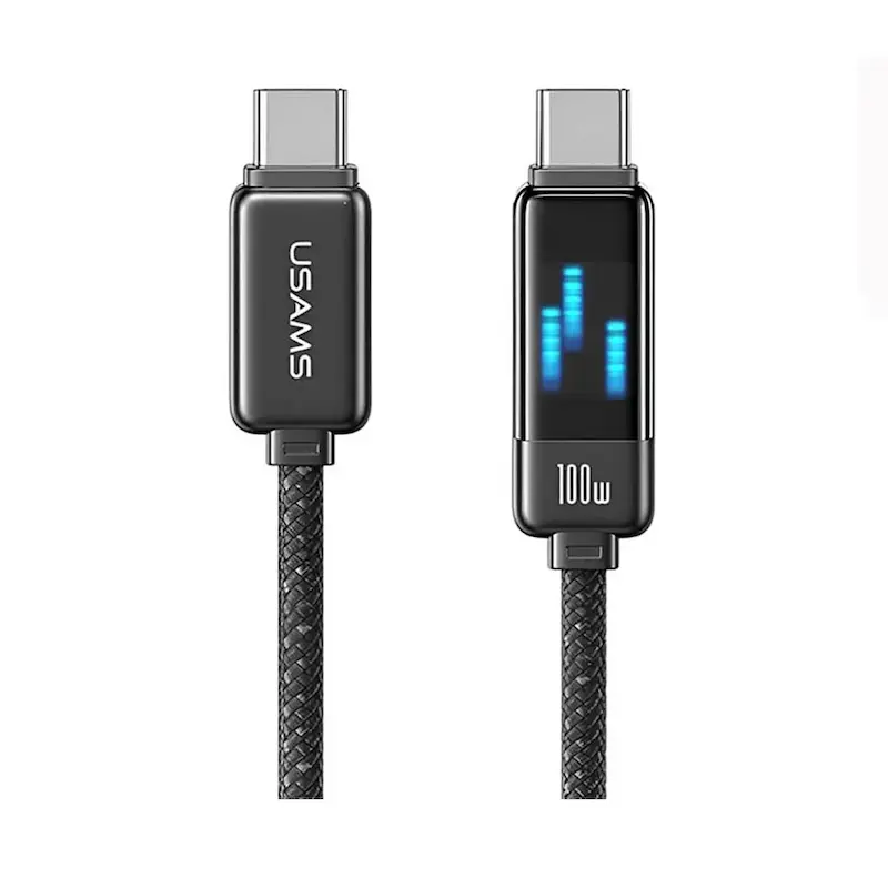 کابل شارژ USB-C به USB-C یوسمز مدل Usams Meteor Series SJ744 توان 100 وات طول 1.2 متر با گارانتی 24 ماهه شرکتی