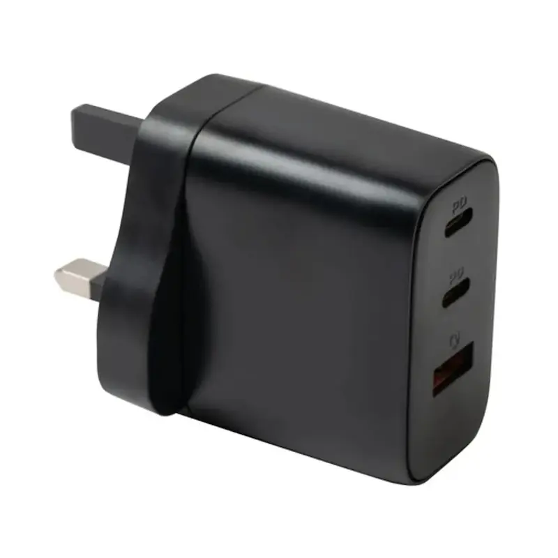 شارژر دیواری 65 وات جی بی کیو سه پین مدل JBQ WC-607 با خروجی USB و USB-C با گارانتی 12 ماهه شرکتی