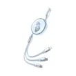 کابل تبدیل USB به USB-C / microUSB / لایتنینگ پرووان مدل ProOne PCC118R جریان 2.4 آمپر طول 1.1 متر با گارانتی 18 ماهه شرکتی