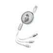 کابل تبدیل USB به USB-C / microUSB / لایتنینگ پرووان مدل ProOne PCC118R جریان 2.4 آمپر طول 1.1 متر با گارانتی 18 ماهه شرکتی