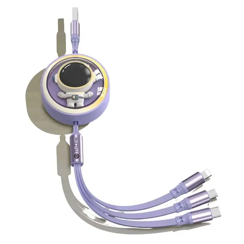 کابل تبدیل USB به USB-C / microUSB / لایتنینگ پرووان مدل ProOne SKY Series PCC128R توان 100 وات طول 1.2 متر با گارانتی 18 ماهه شرکتی