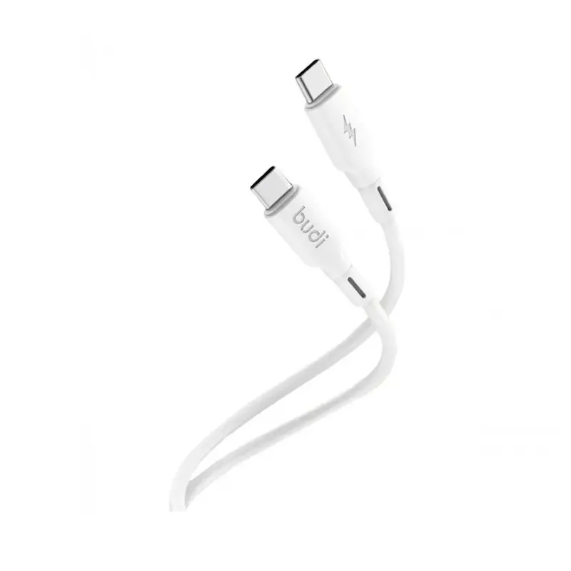 کابل شارژ ‌USB-C به USB-C بودی مدل Budi DC256TT10W توان 65 وات طول 1 متر با گارانتی ۱۸ ماهه شرکتی (۶ ماه تعویض)