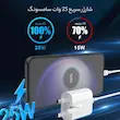 شارژر دیواری 25 وات سامسونگ مدل EP-TA800NBEGAE با اتصال به پریز سه پین و تکنولوژی شارژ سریع USB PD 3.0، دارای یک عدد درگاه خروجی 