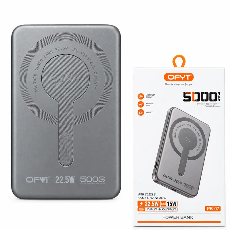 محتویات جعبه پاوربانک OFYI PB-07