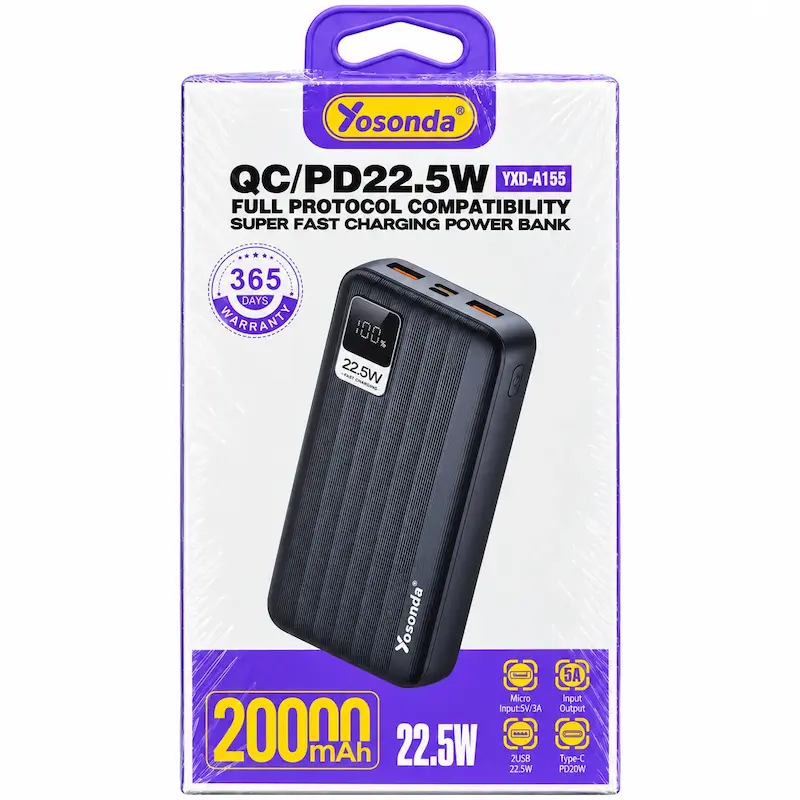 پاوربانک یوسوندا 20000 میلی آمپر مدل YXD-A155 
