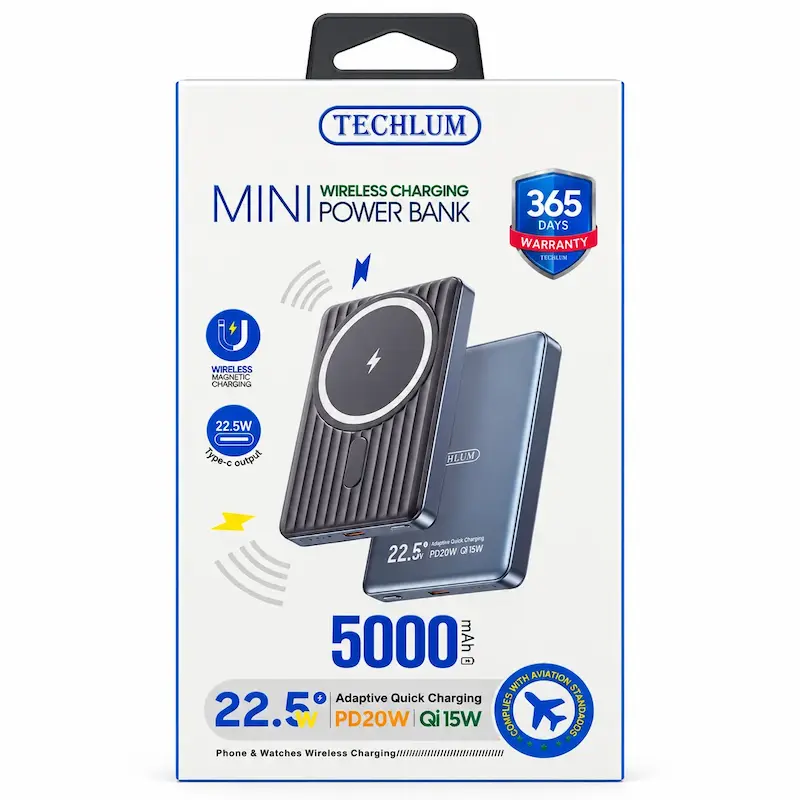 پاوربانک بی‌سیم مگسیف 5000 میلی آمپر تکلوم مدل T8-MP23