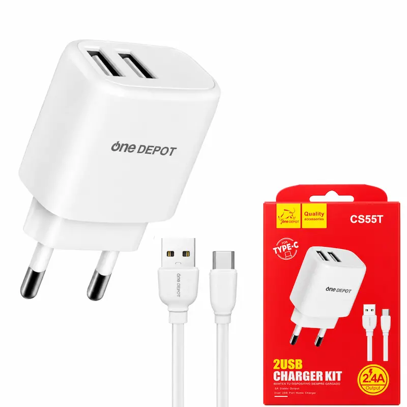 محتویات جعبه شارژر وان دیپات CS55T شامل کابل Type-C