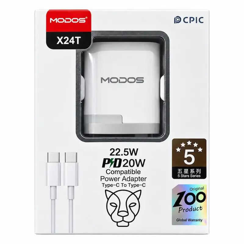 شارژر دیواری مودوس X24T با کابل Type-C به Type-C