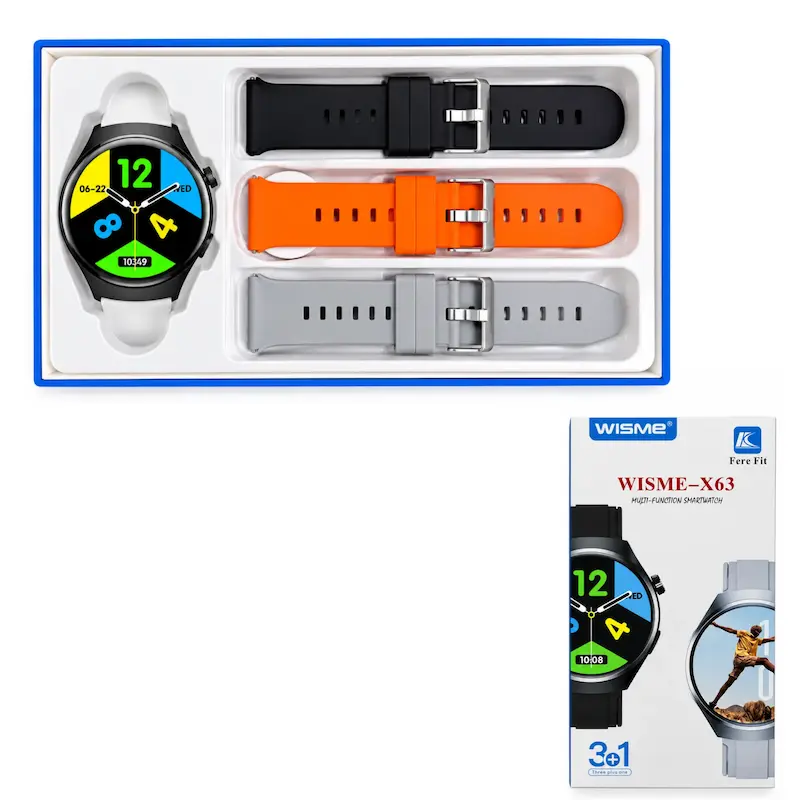 ساعت هوشمند Wisme-X63 مشکی با بند سیلیکونی