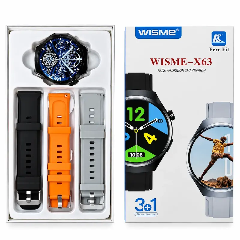 ساعت هوشمند Wisme-X63 مشکی با بند سیلیکونی