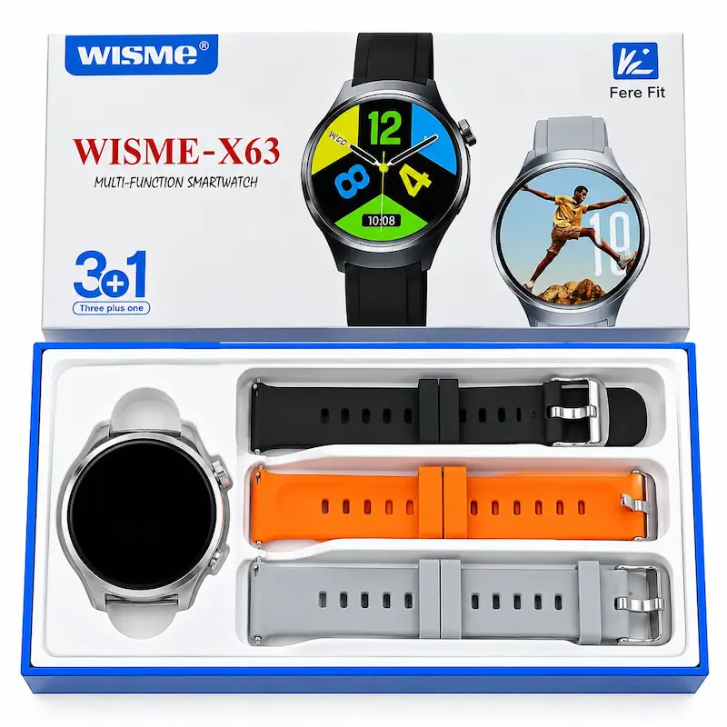ساعت هوشمند Wisme-X63 مشکی با بند سیلیکونی