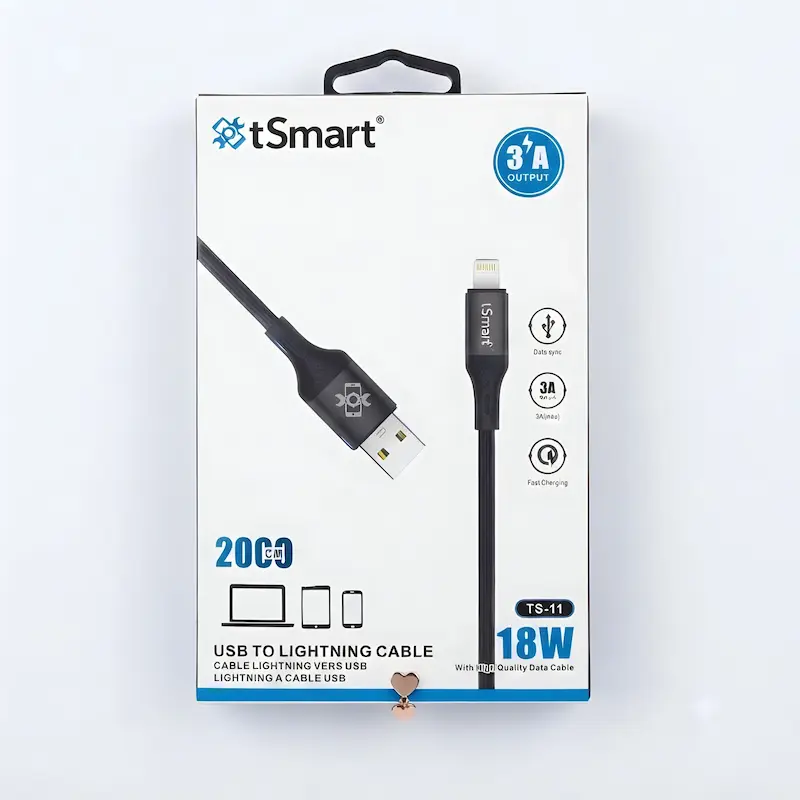 کابل شارژ USB به لایتنینگ tsmat مدل TS11  _ طول 300 سانتی متری