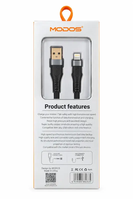 کابل لایتنینگ به USB مودوس مدل C50L – یک متری
