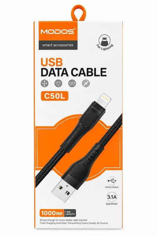 کابل لایتنینگ به USB مودوس مدل C50L – یک متری