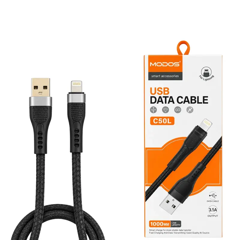 کابل لایتنینگ به USB مودوس مدل C50L – یک متری
